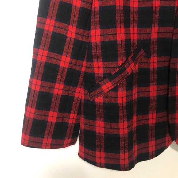 Life After Denim Red Plaid Blazer Jacket Size XXL - Picture 4 of 8